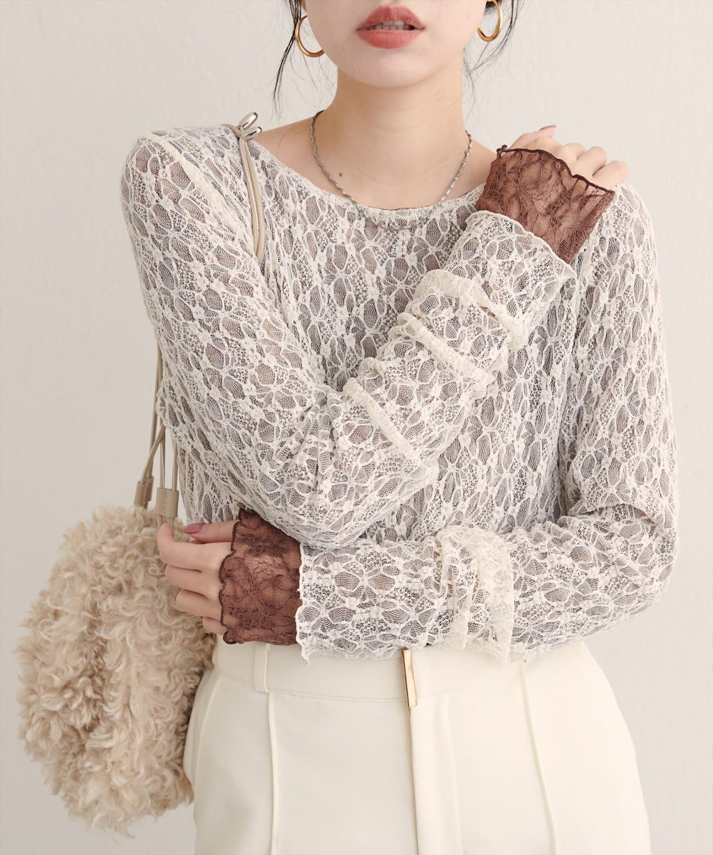 natural couture 雙面兩色Lace Top