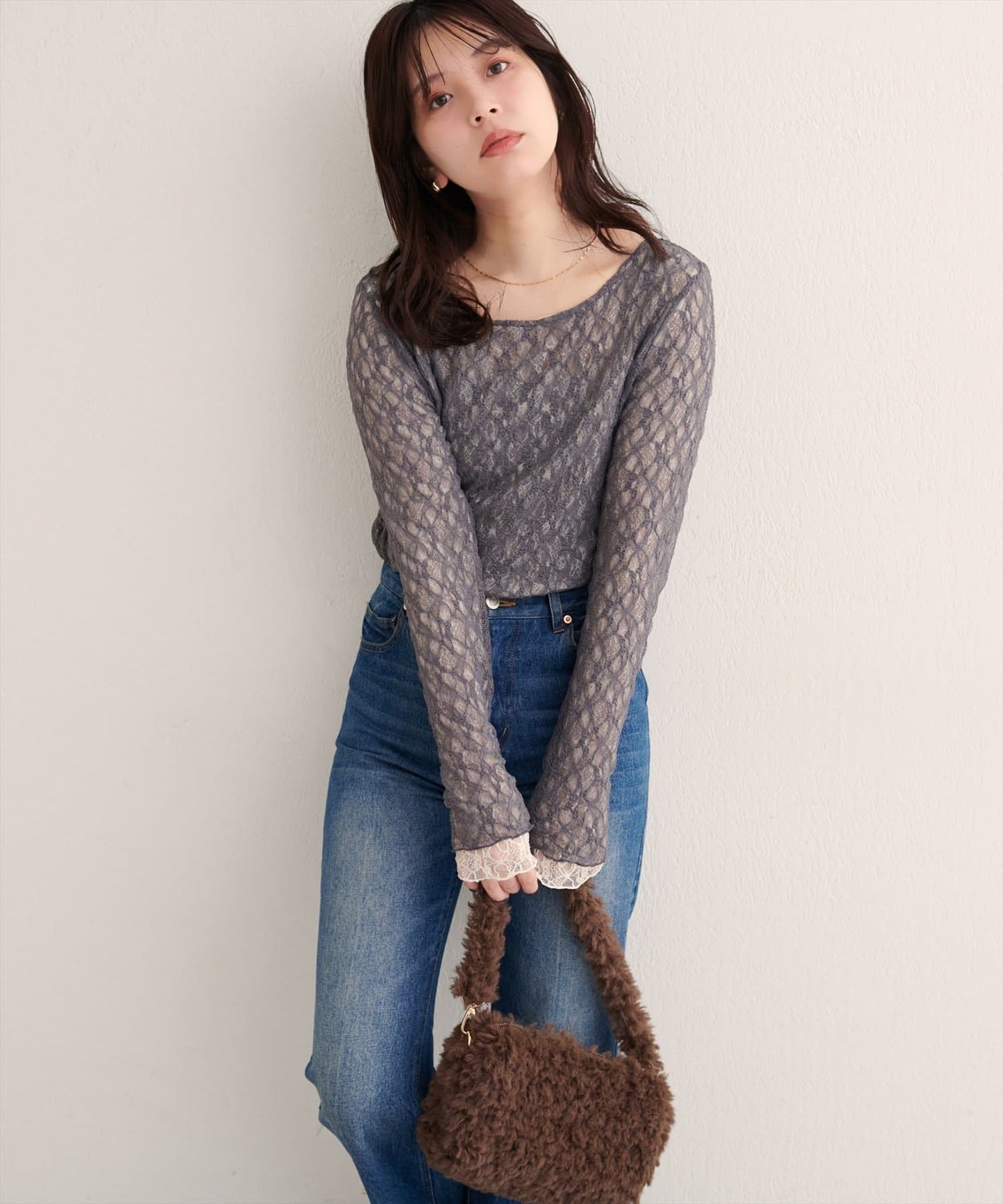 natural couture 雙面兩色Lace Top