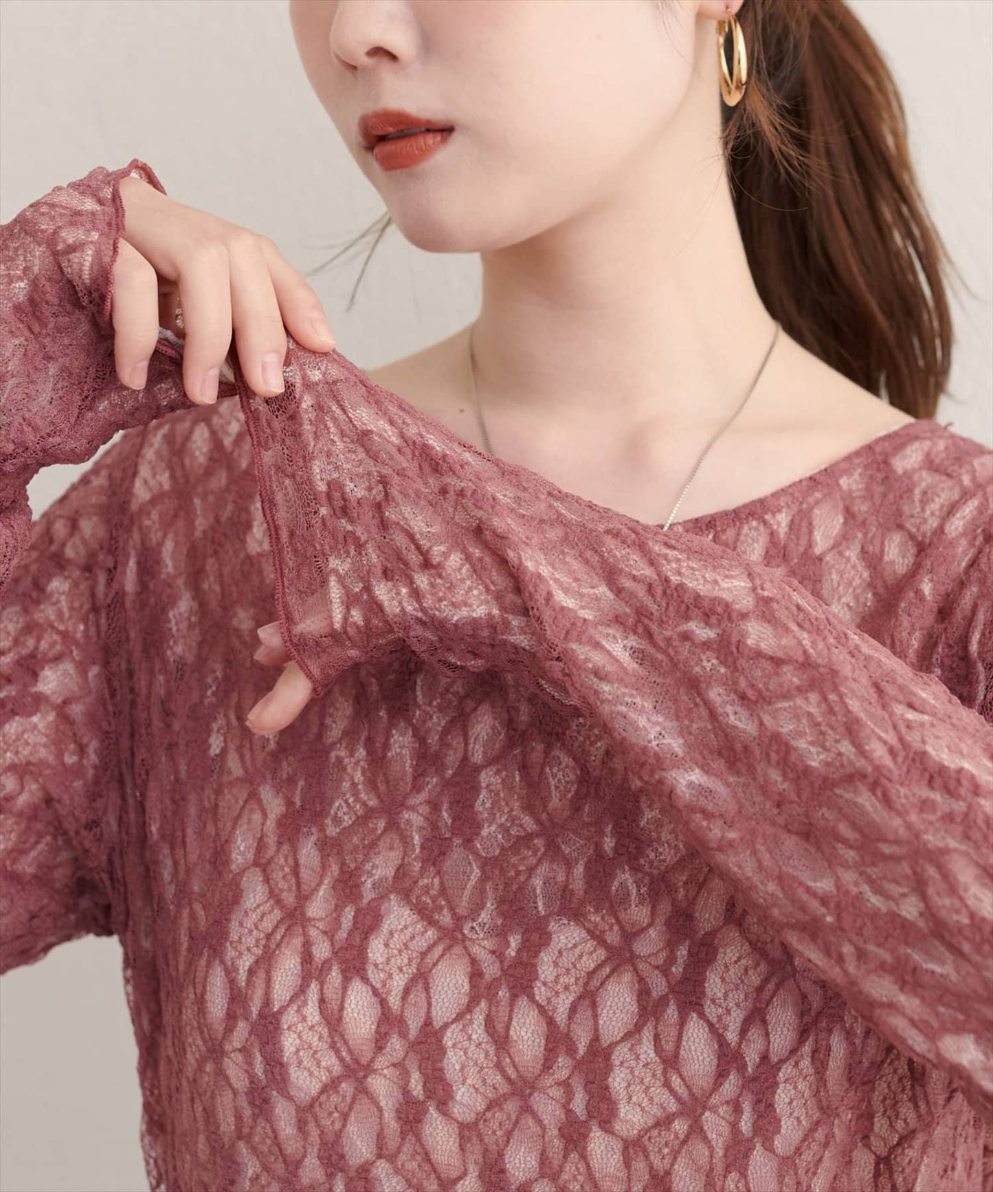 natural couture 雙面兩色Lace Top