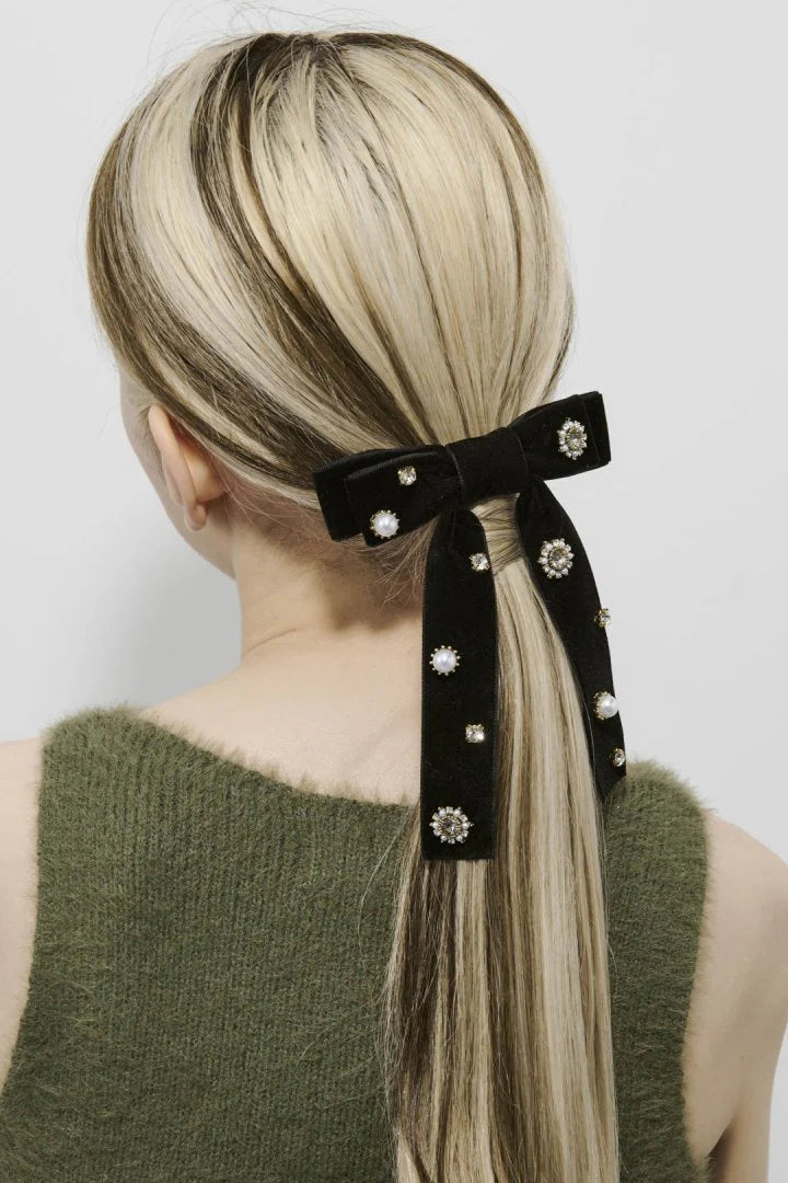 GOLDY Decorative Velour Ribbon Barrette