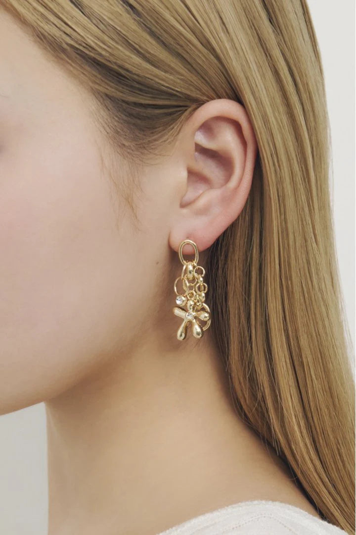 GOLDY Color Flower Charm Earrings