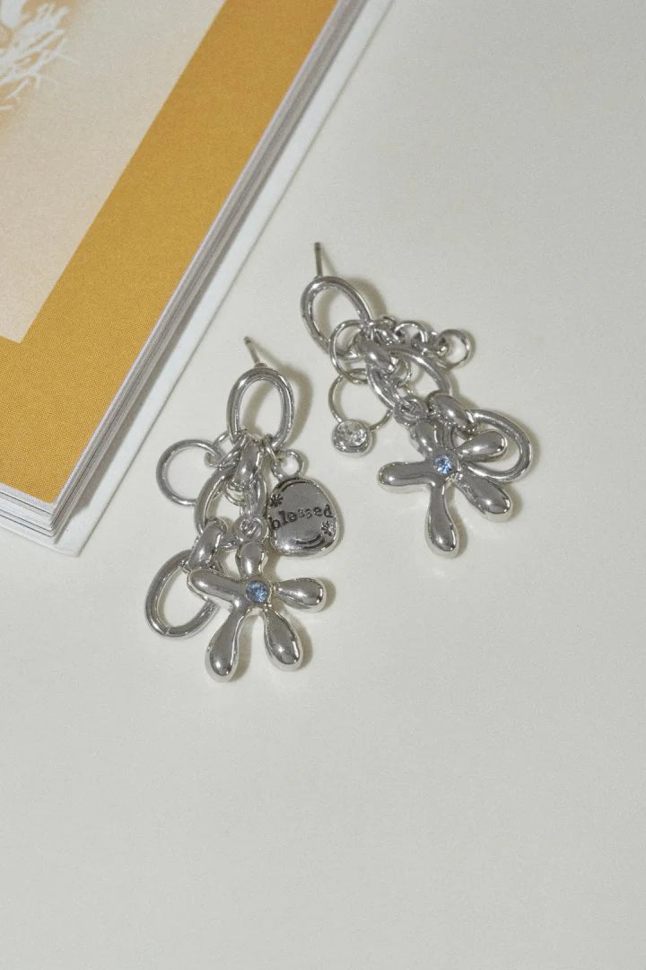 GOLDY Color Flower Charm Earrings