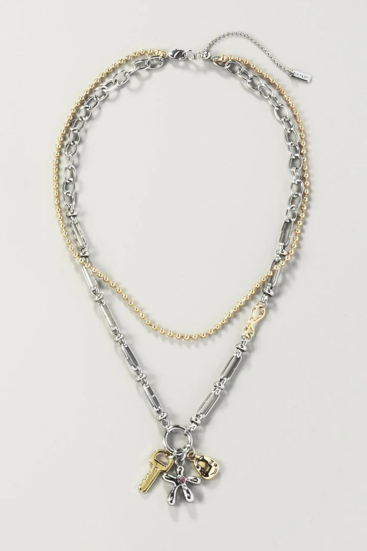 GOLDY Color Flower Charm Necklace