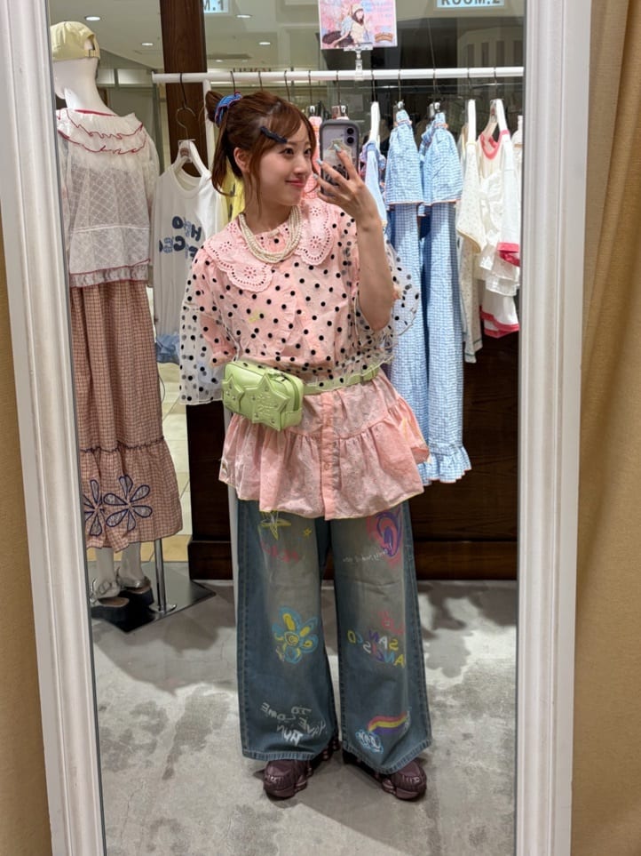 HELLO.SANFRANCISCO 2-Way Tulle Dot Blouse - Image 43