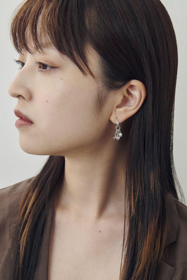 GOLDY Heart Key Charm Earrings