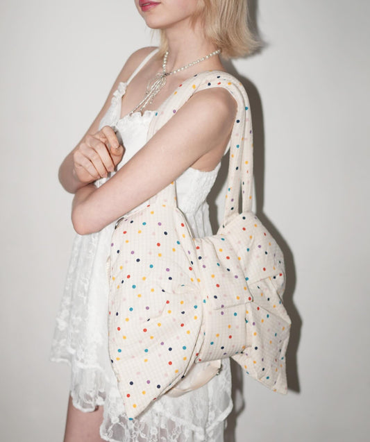 彩色波點ribbon Bag