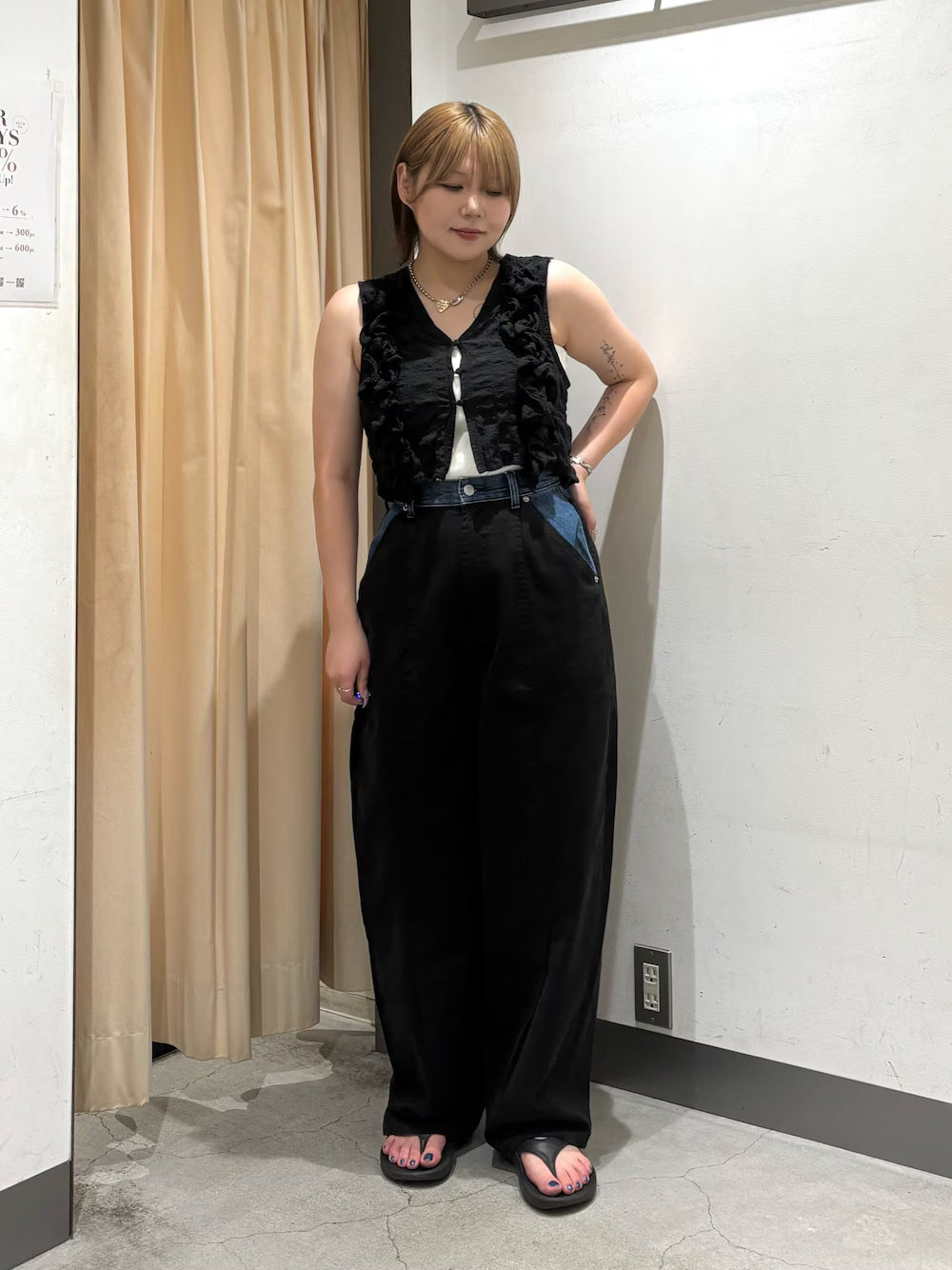 KBF 2WAY 荷葉邊無袖上衣