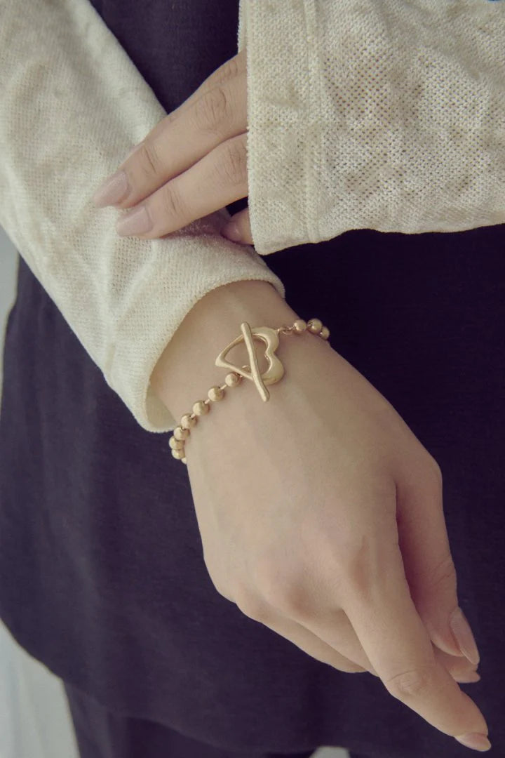GOLDY Heart Ball Chain Bracelet