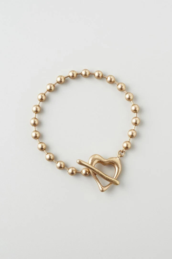 GOLDY Heart Ball Chain Bracelet