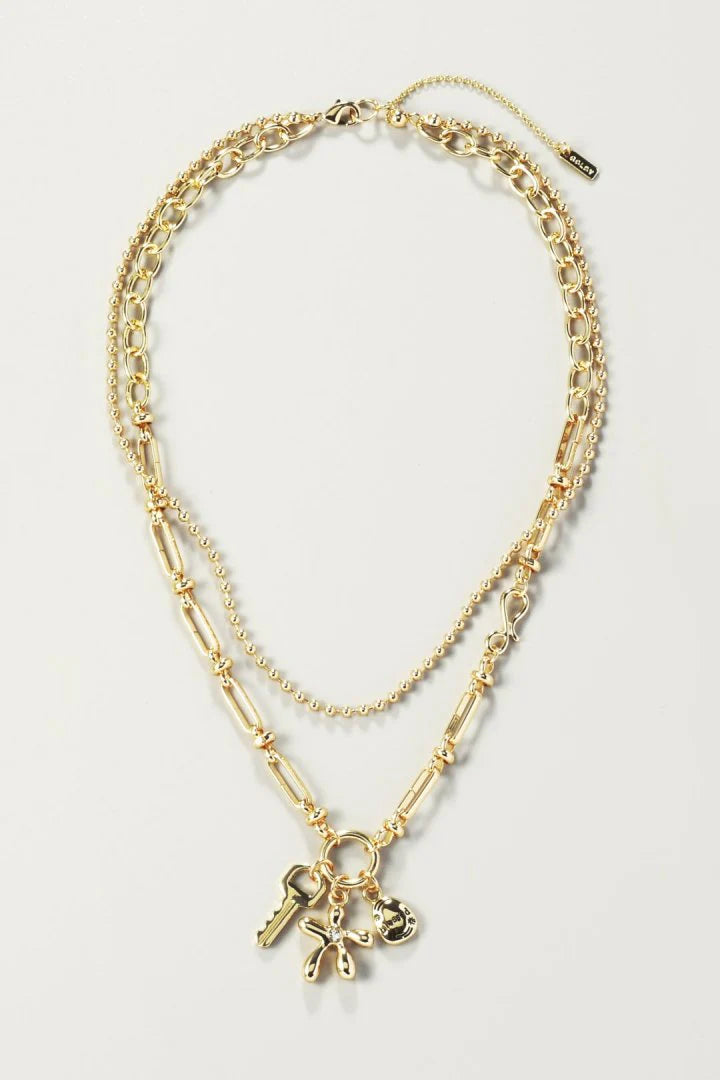 GOLDY Color Flower Charm Necklace