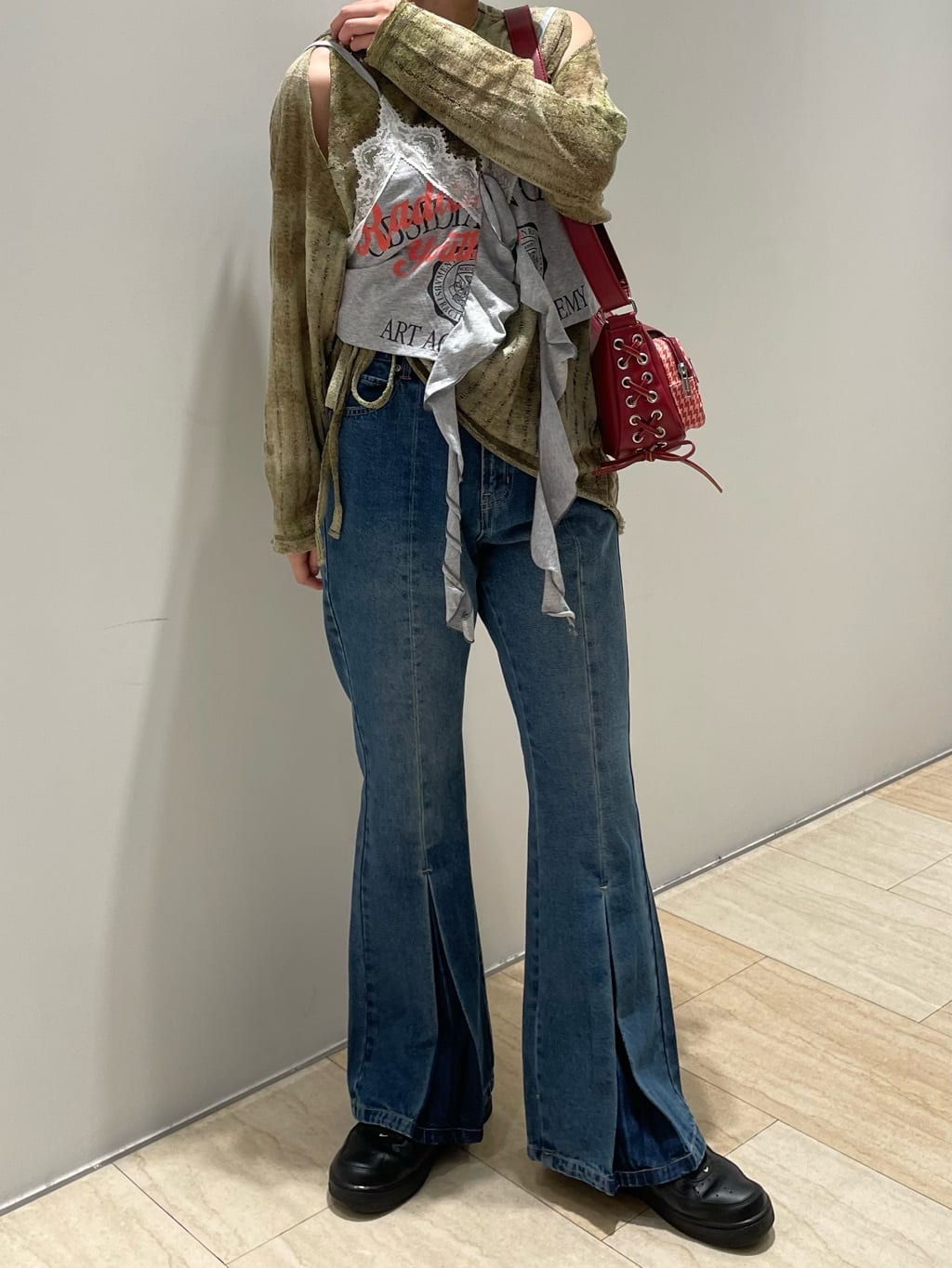 CIAOPANIC Drop frill cut logo bustier