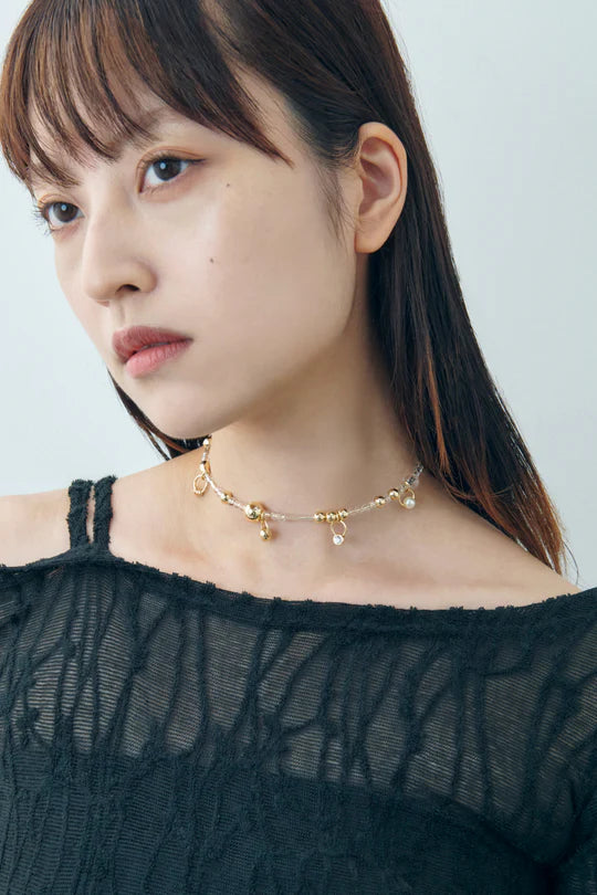 GOLDY Multi-beaded neck cuff