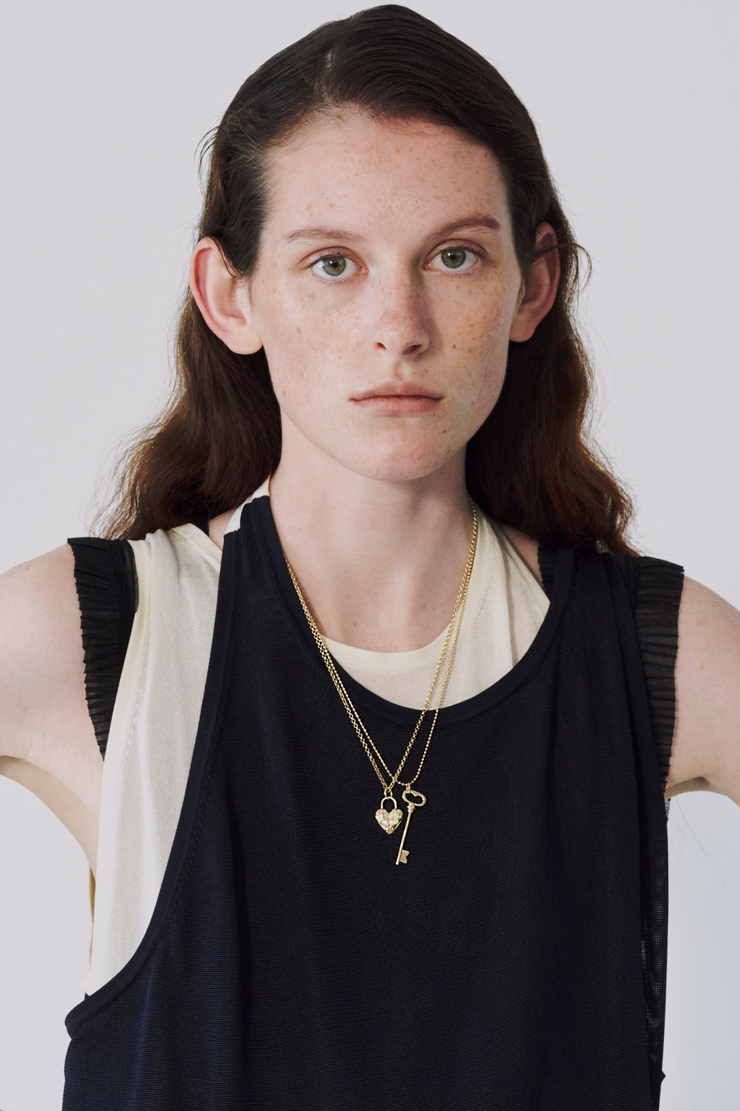 GOLDY Heart Key Charm Necklace