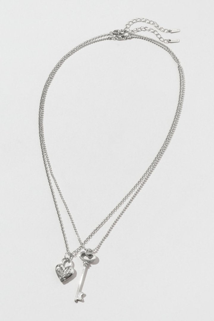 GOLDY Heart Key Charm Necklace