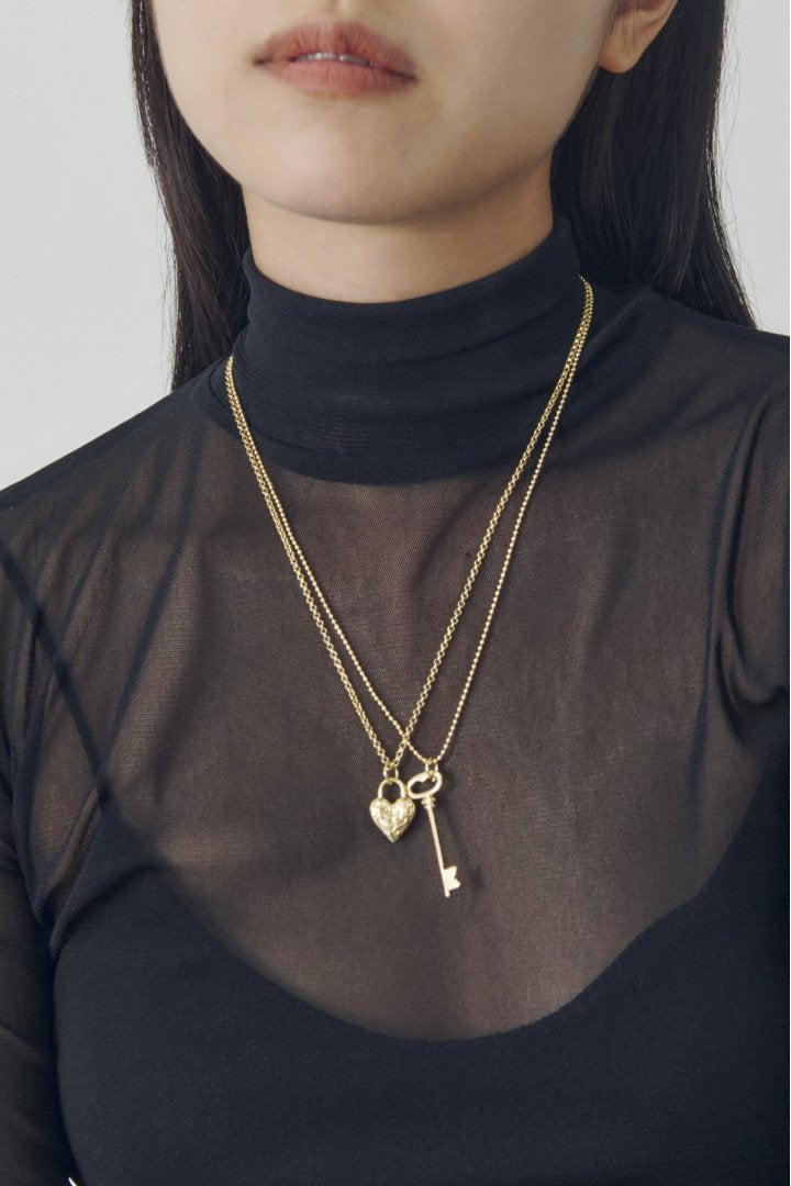 GOLDY Heart Key Charm Necklace