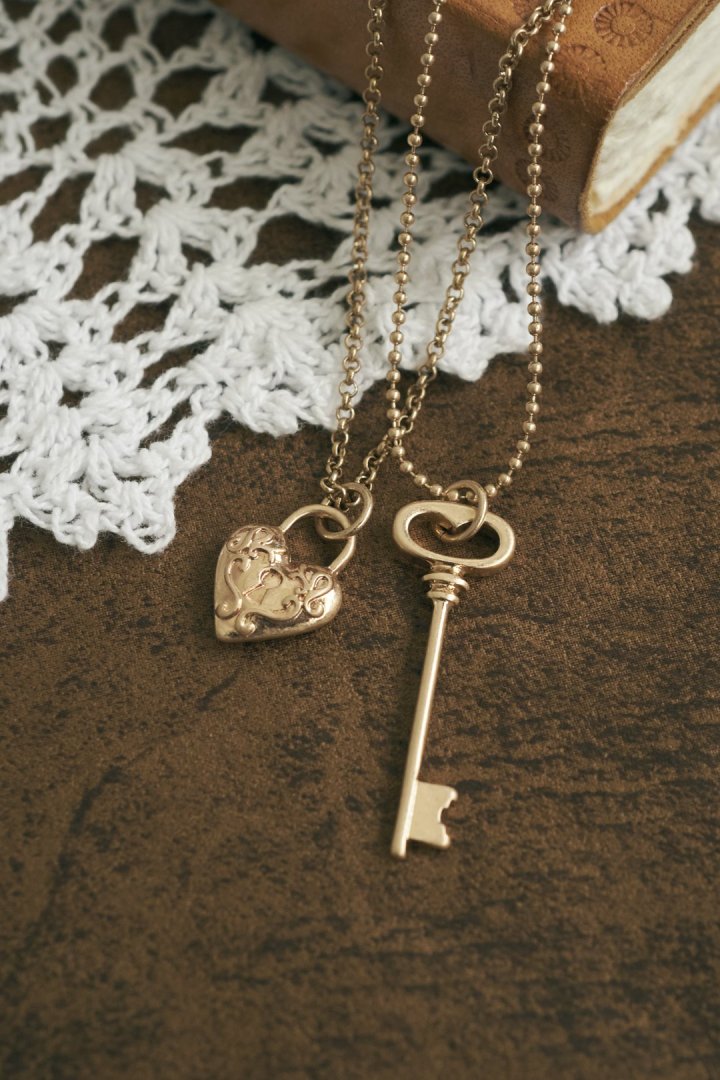 GOLDY Heart Key Charm Necklace