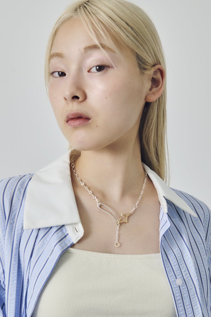 GOLDY Duo Link Chain Twinkle Necklace