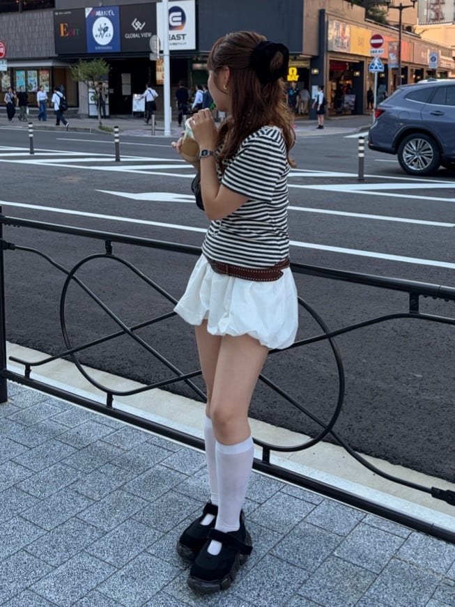 Kastane 羅紋V領Tee + Choker - Image 67