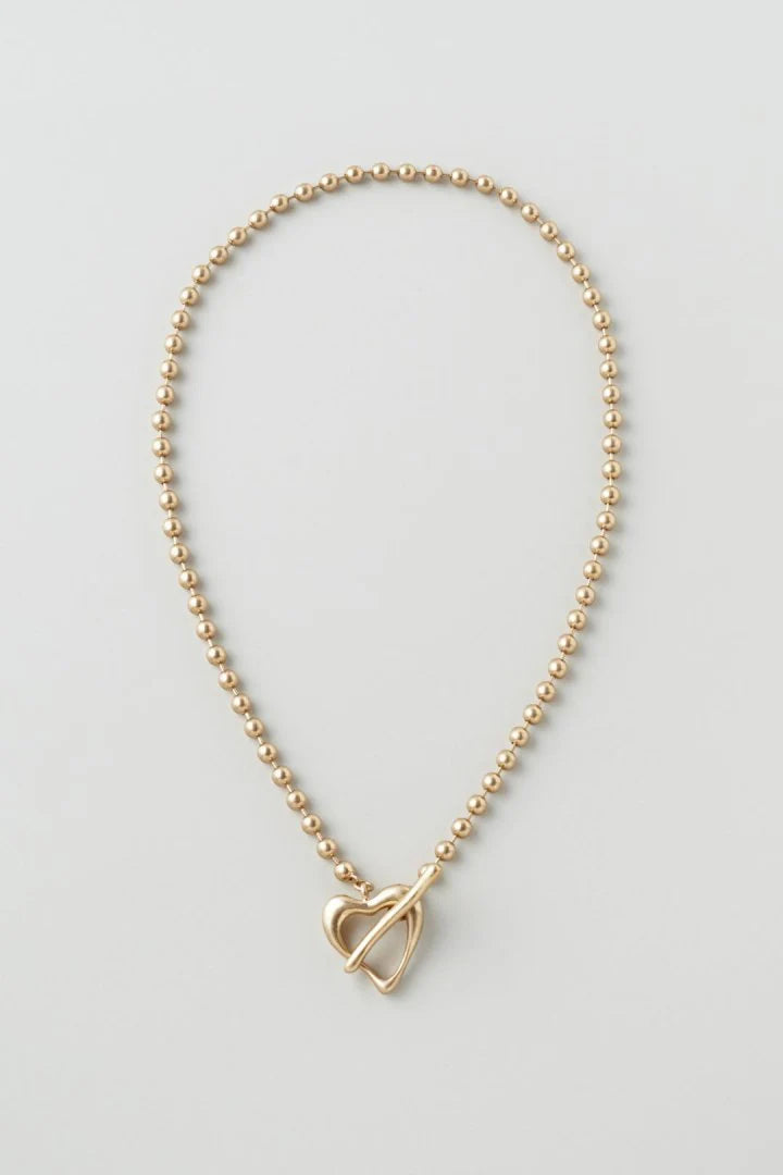 GOLDY Heart Ball Chain Necklace