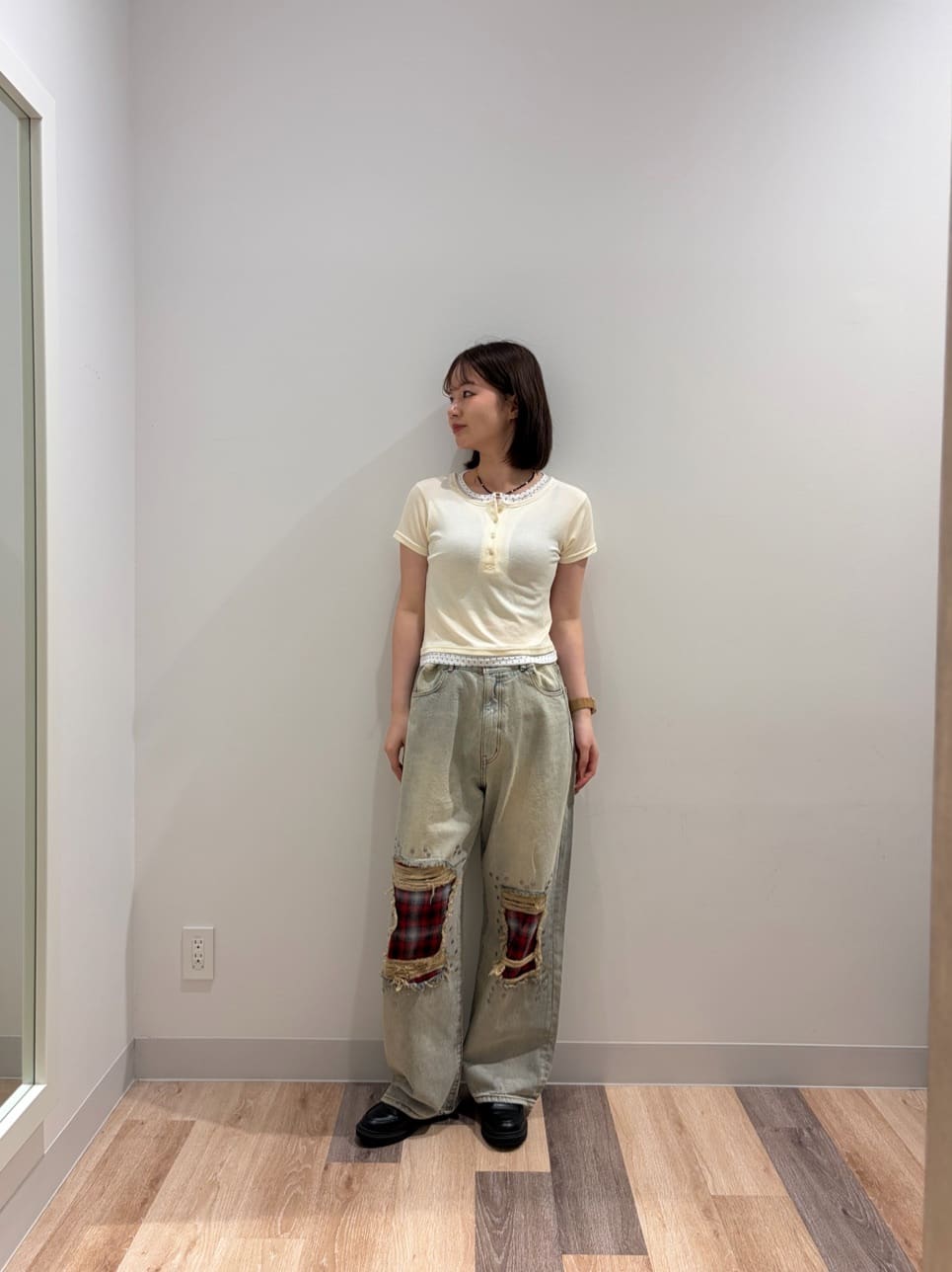 WHO'S WHO gallery 波點layer henley tee - Image 40
