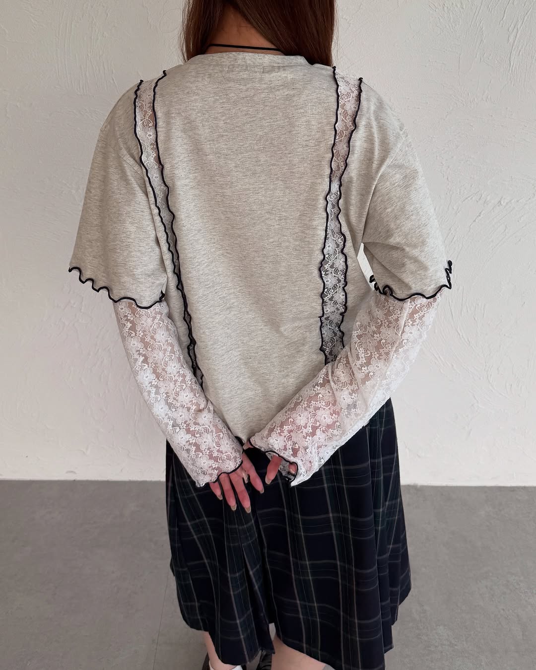 Kutir 連袖套Lace抽繩拼接Tee