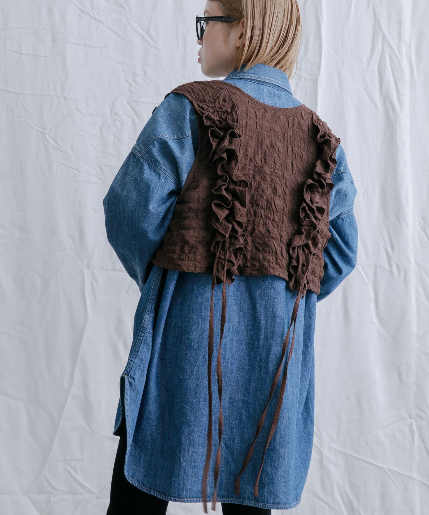 KBF 2WAY 荷葉邊無袖上衣