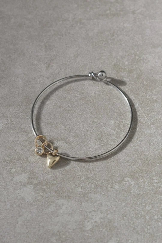 GOLDY Heart Charm Bangle