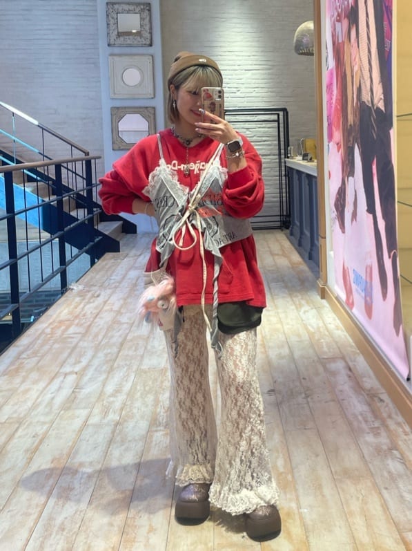 CIAOPANIC Drop frill cut logo bustier