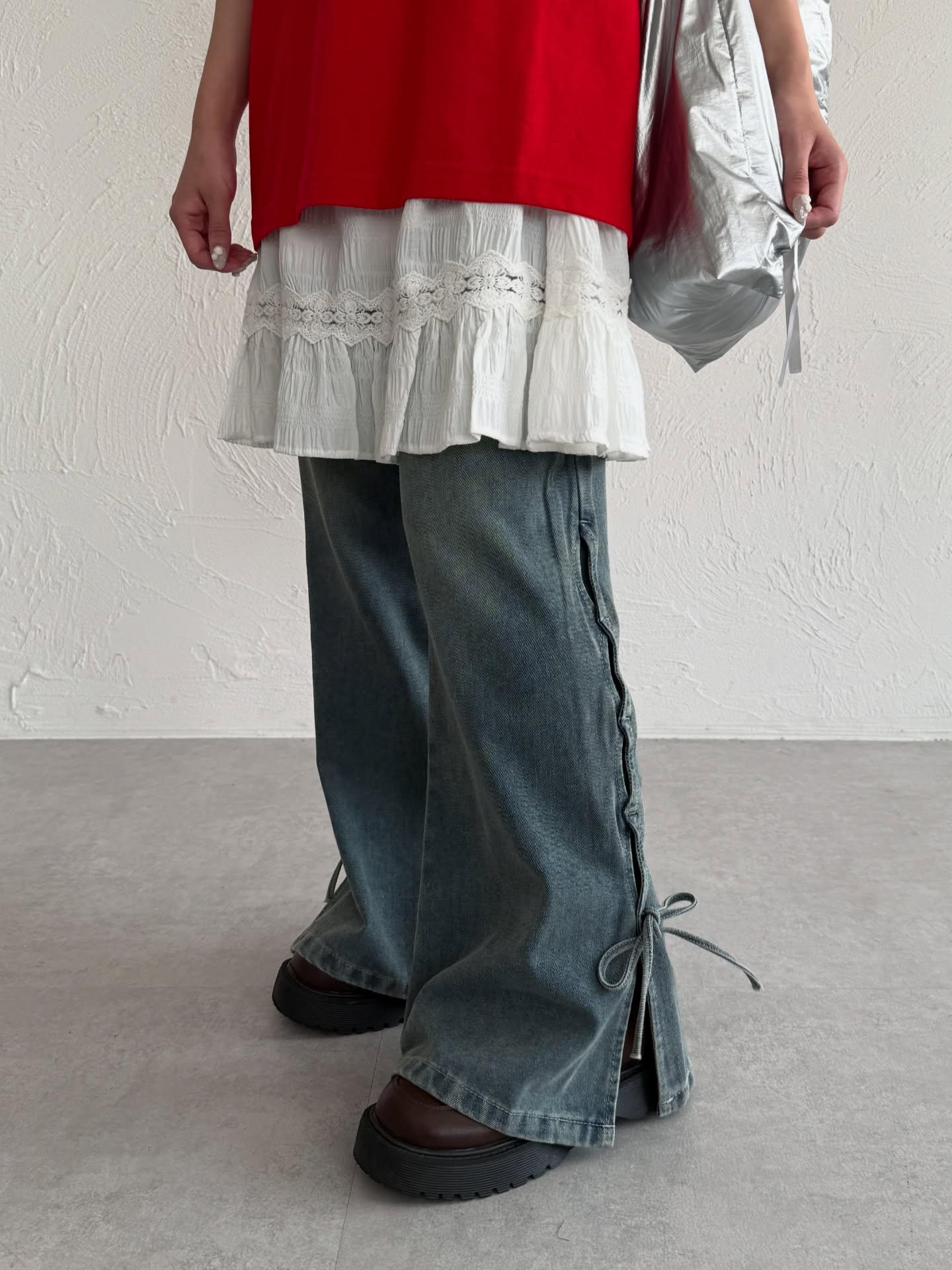 Kutir Ribbon flared denim pants