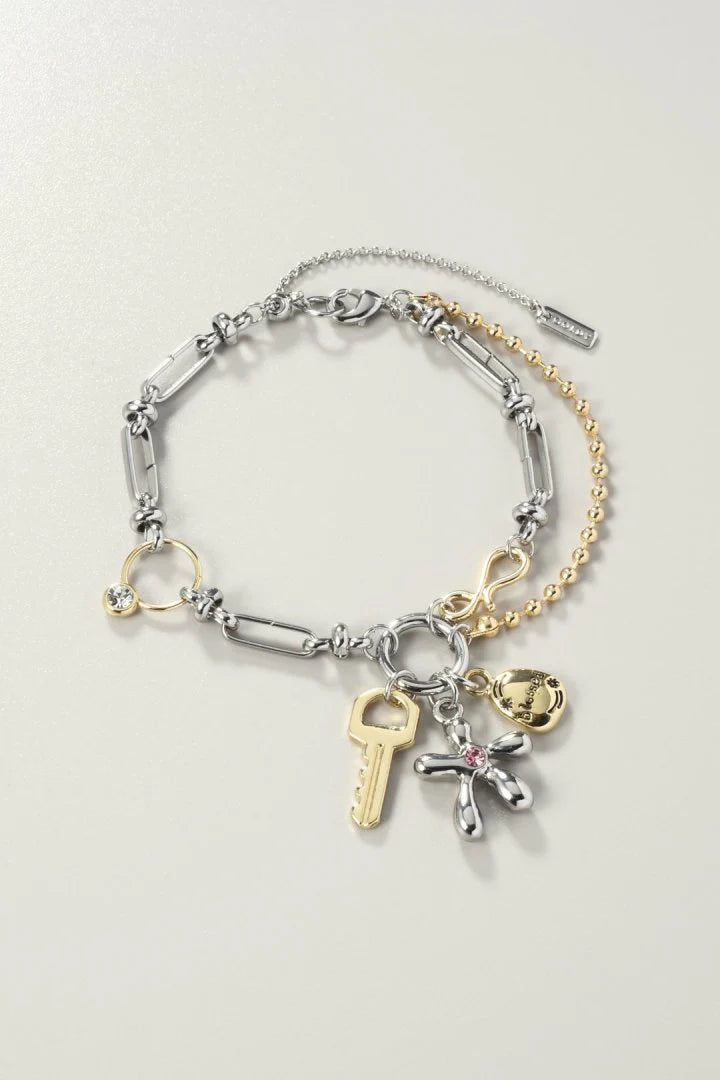 GOLDY Color Flower Charm Bracelet