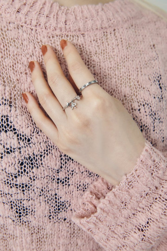 GOLDY Ribbon motif 2P Set Ring