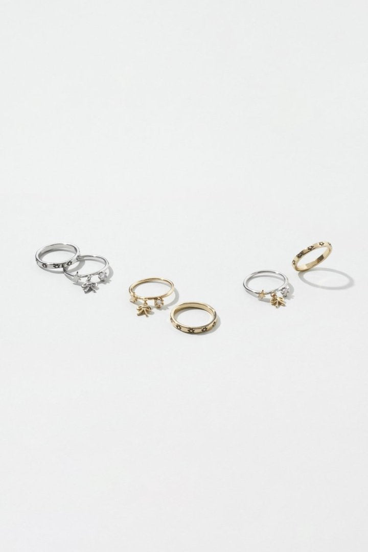 GOLDY Ribbon motif 2P Set Ring