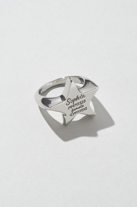 GOLDY Sophia Star ID Plate Ring - Image 2