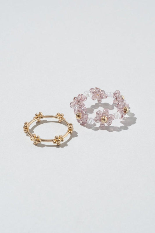 GOLDY flower bead set ring - Image 2