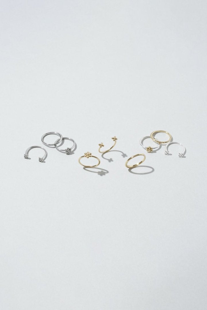 GOLDY 3PCS プチ フラワー セット ピンキー リング - Image 11