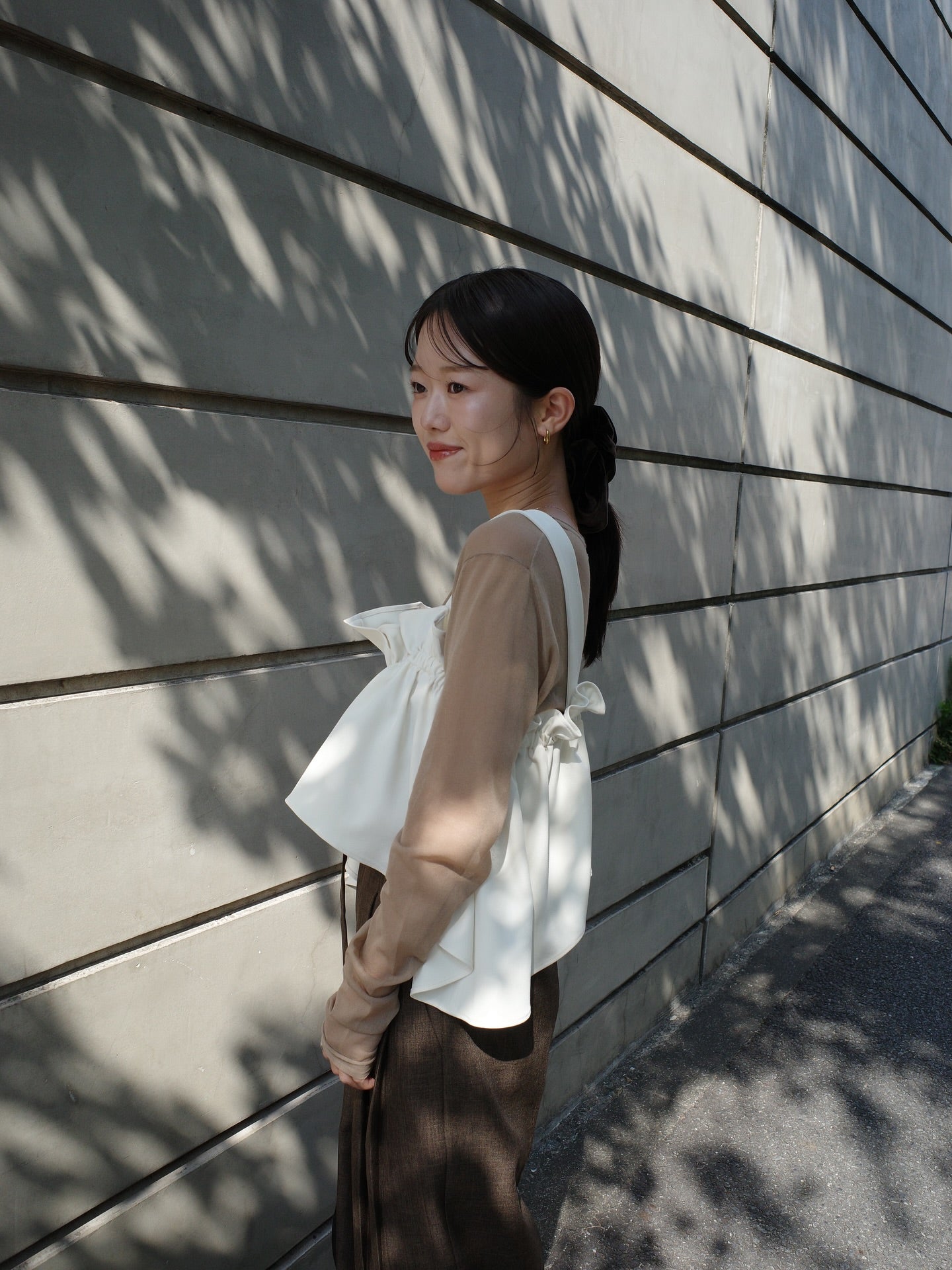 STYLEMIXER asymmetry frill bustier