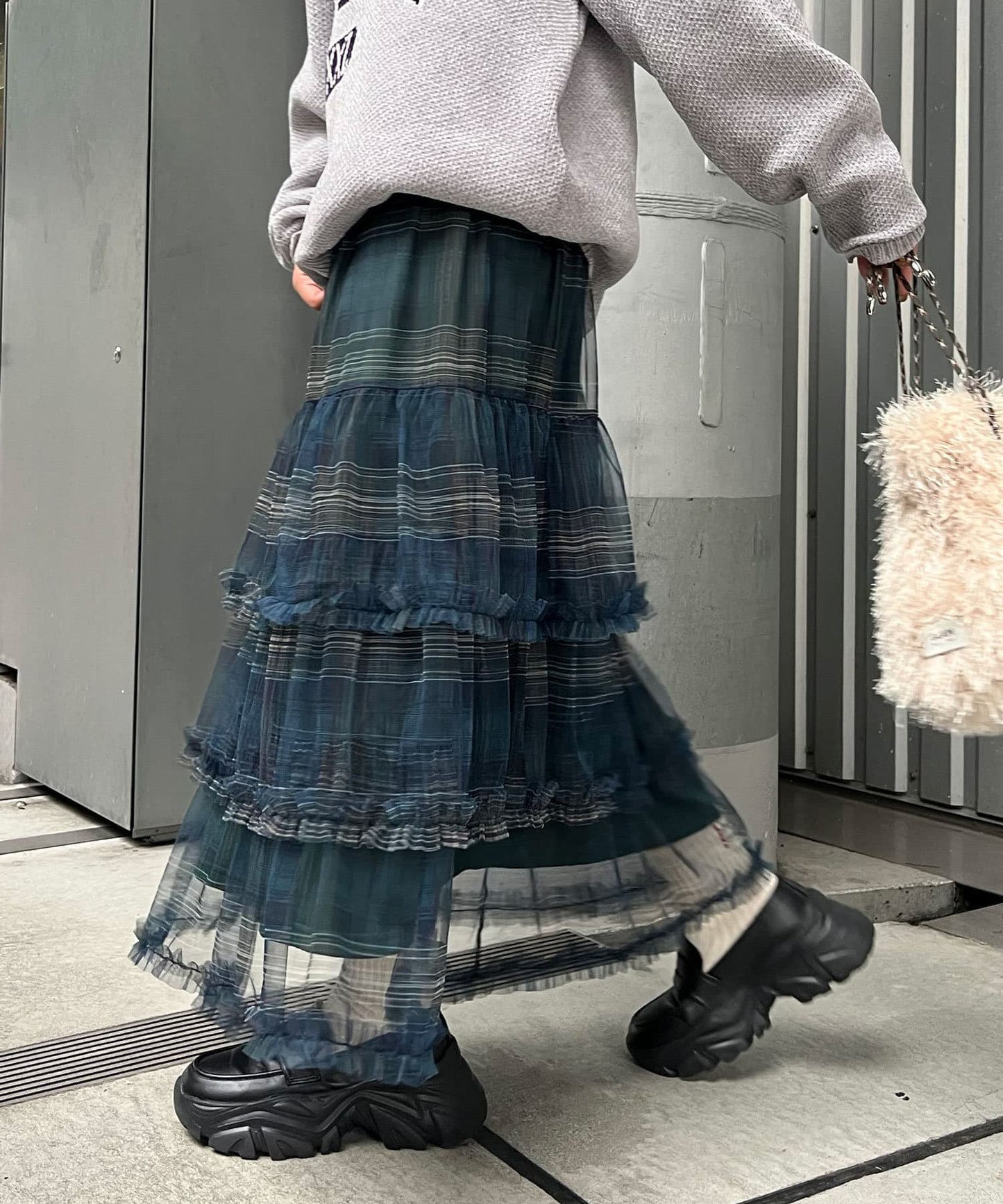 CIAOPANIC 薄紗褶褶蛋糕裙