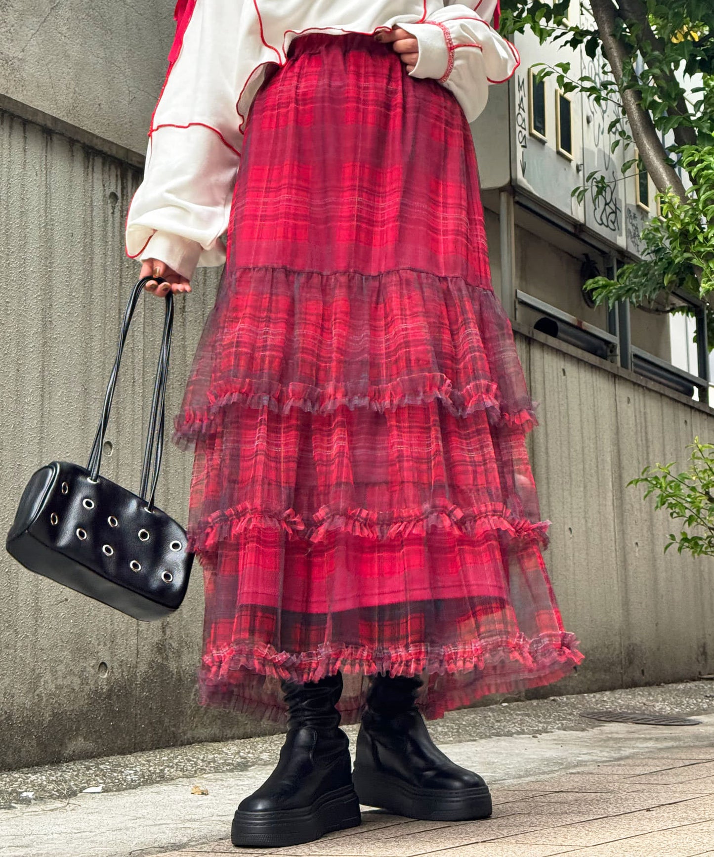 CIAOPANIC 薄紗褶褶蛋糕裙