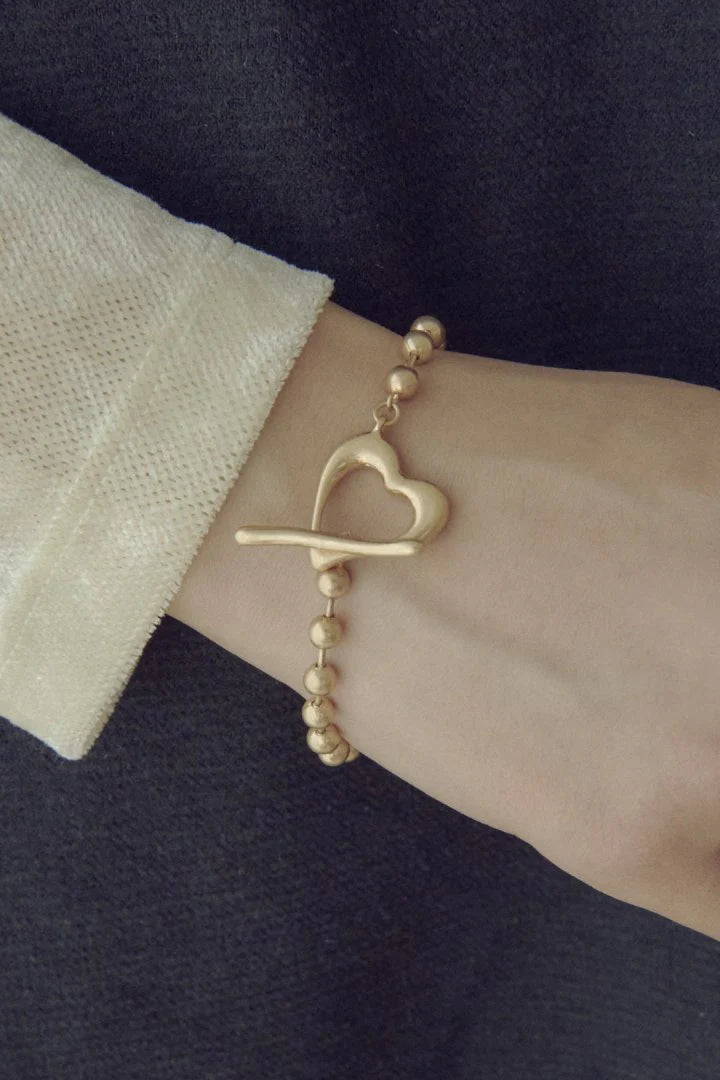 GOLDY Heart Ball Chain Bracelet