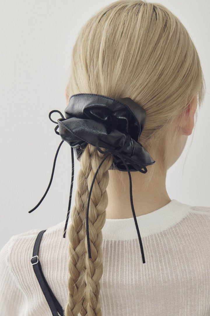 GOLDY Ribbon Hang Leather Touch 大髮圈