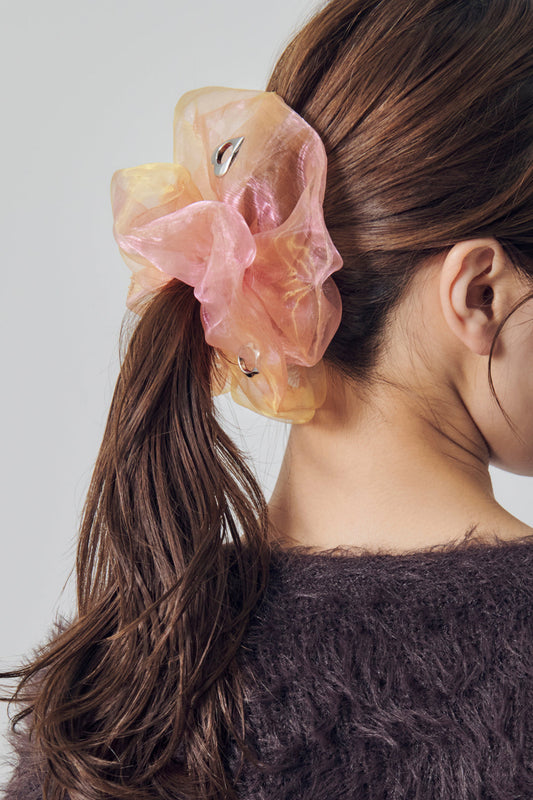 GOLDY 金屬圖案透明感大髮圈