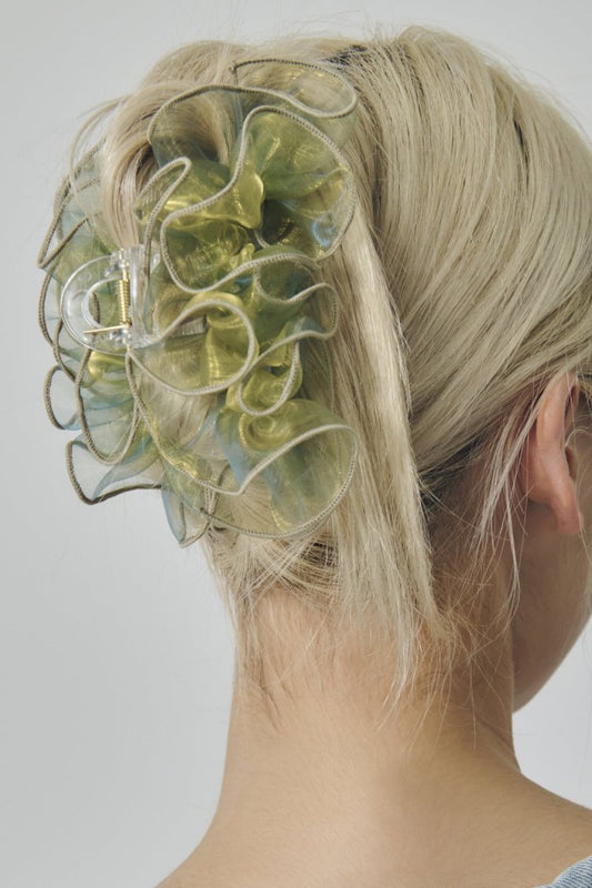 GOLDY 薄紗荷葉邊鯊魚夾