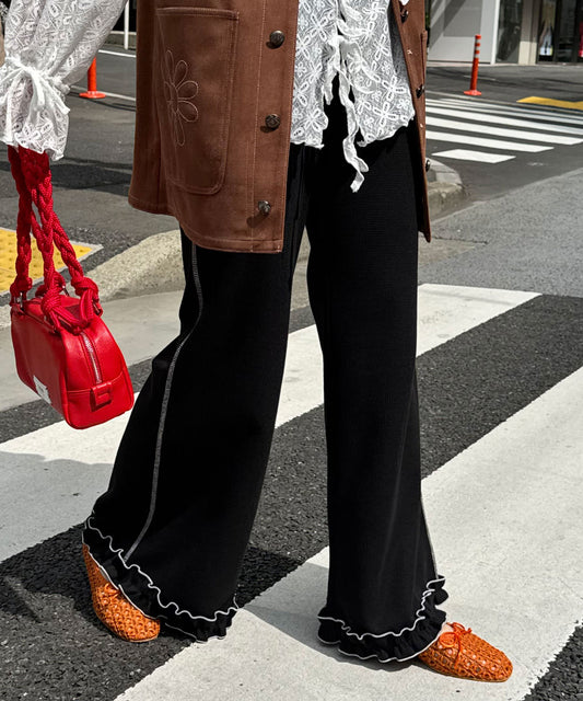 HELLO.SANFRANCISCO 窩夫格喇叭褲 - Image 1