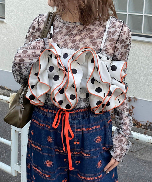 波點荷葉邊bustier - Image 2