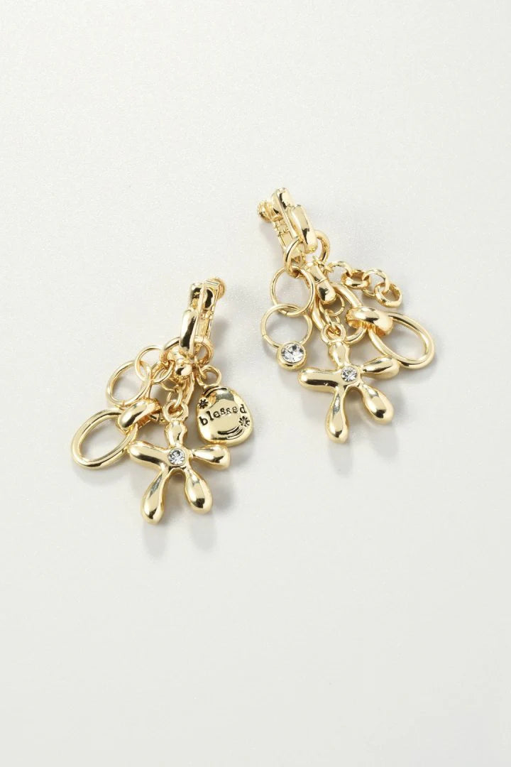 GOLDY Color Flower Charm Earrings