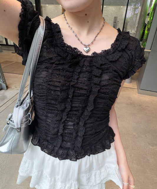 w closet 褶皺Lace法式Tee - Image 2