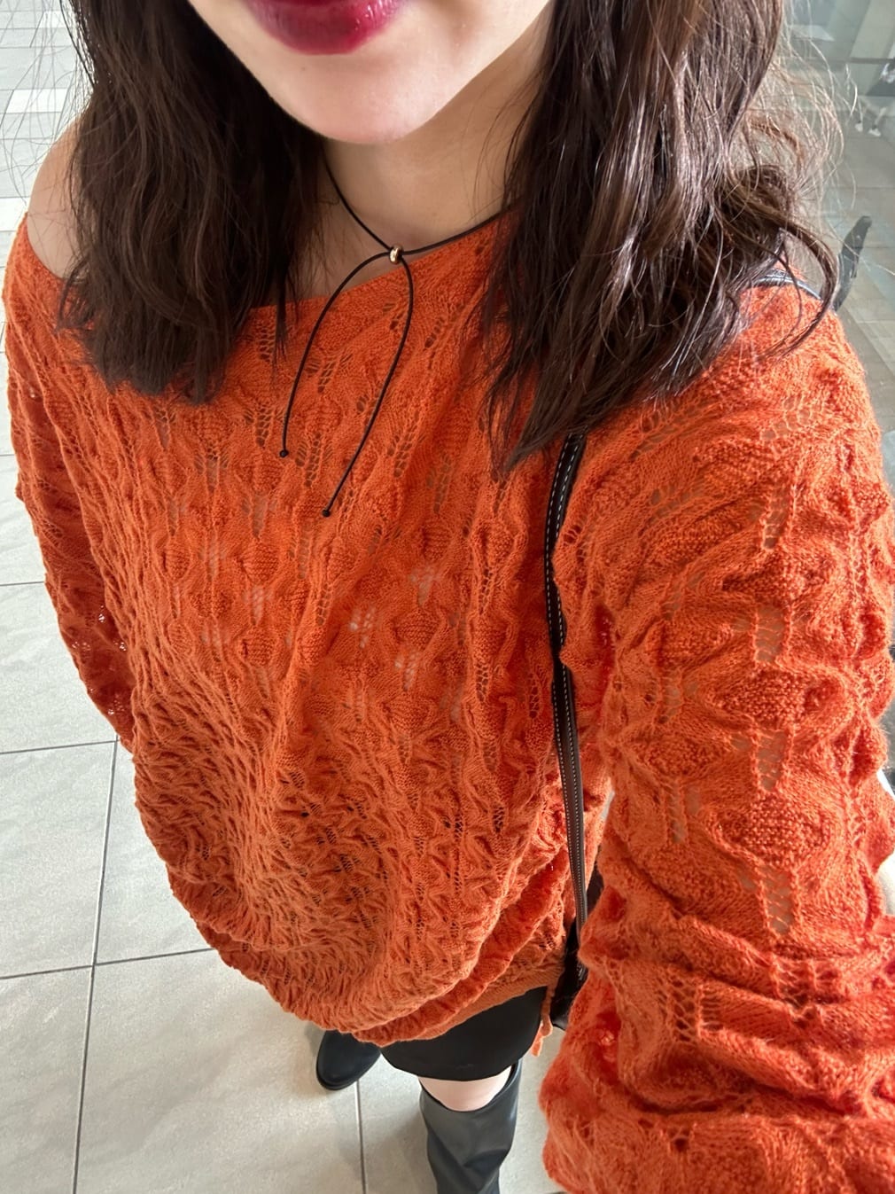 mystic 薄抽繩針織