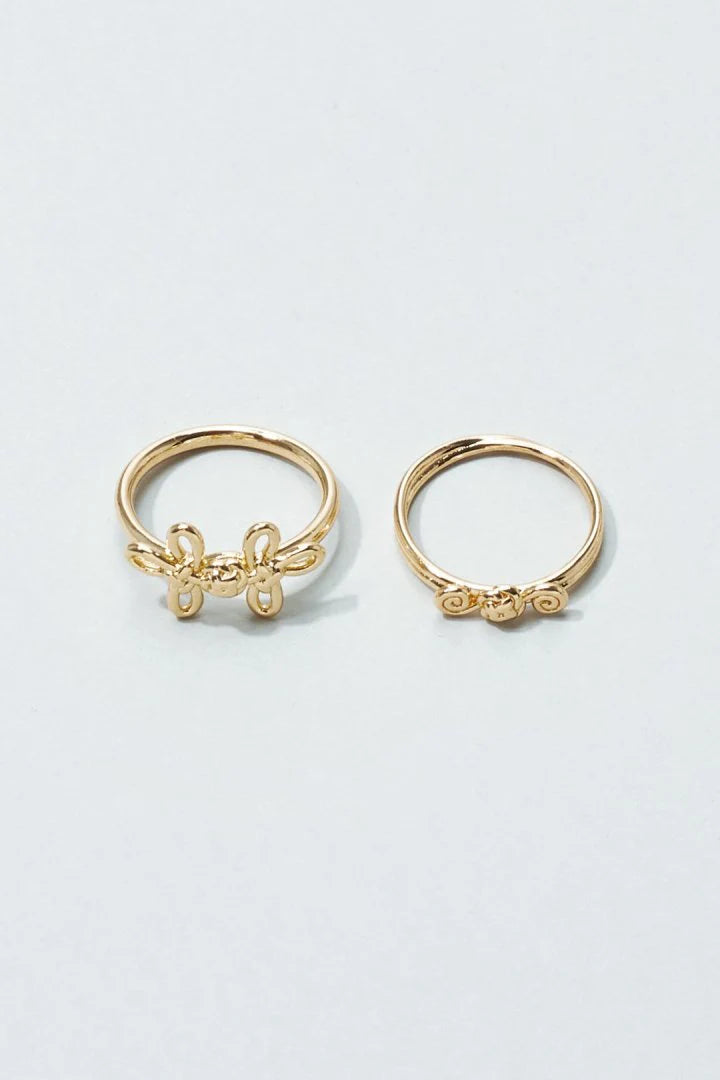 GOLDY knot ring set