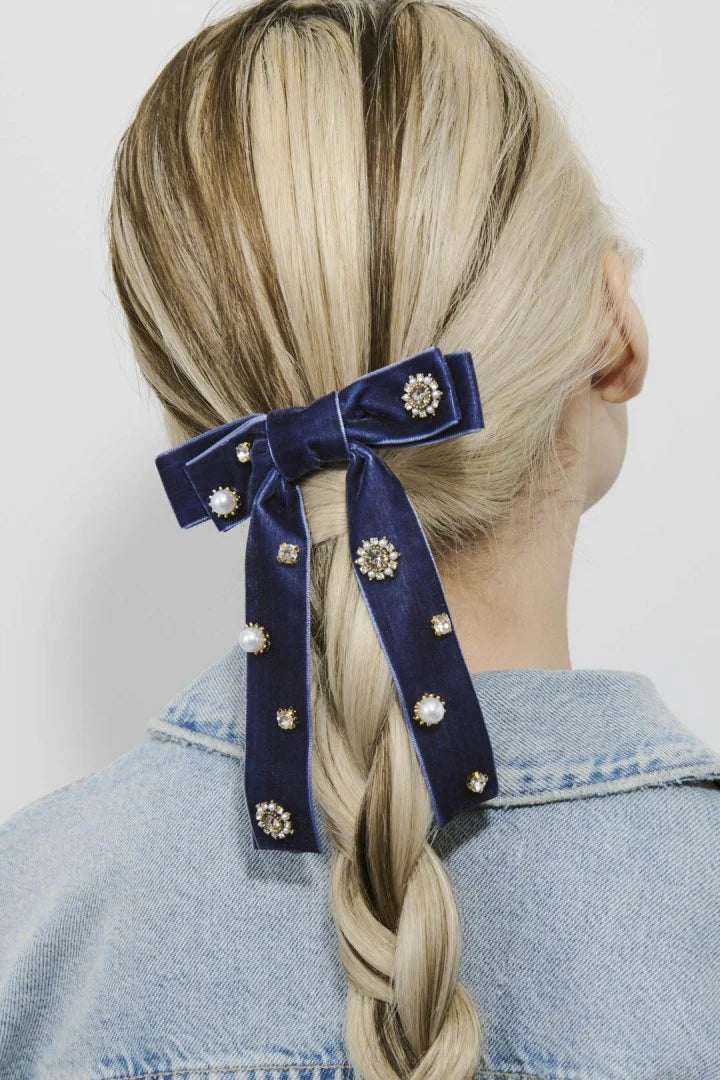 GOLDY Decorative Velour Ribbon Barrette