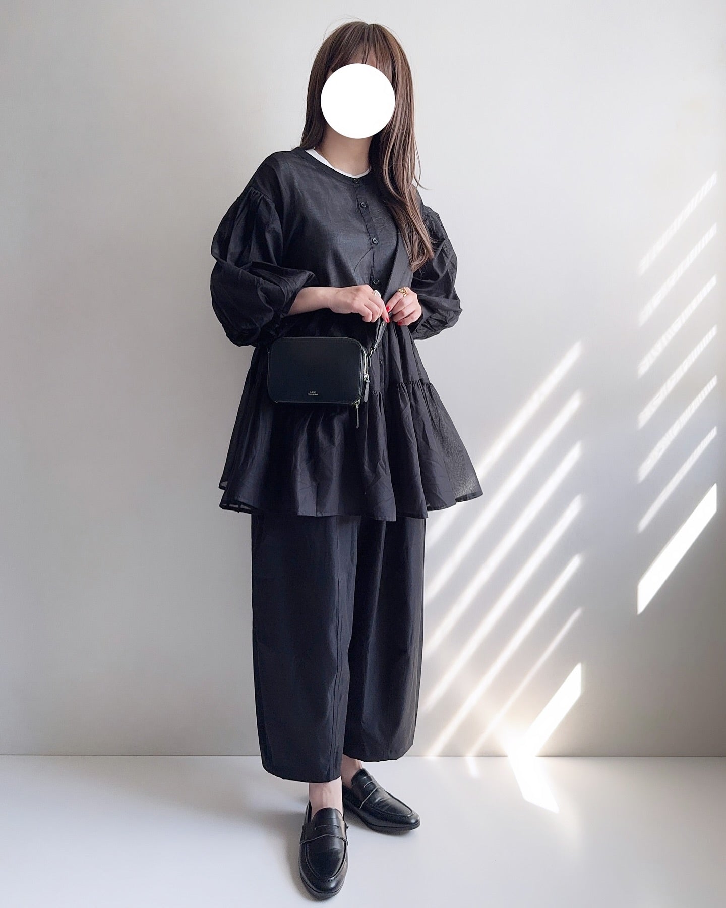 必入手‼️3 way balloon sleeve sheer shirt